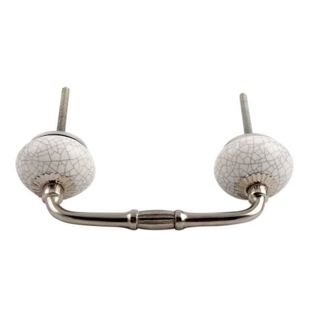 White Crackle Ceramic Bridge Handle